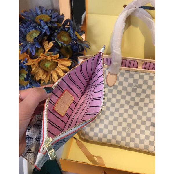 LV Damier Azur  MM Pink  Inner - Image 3