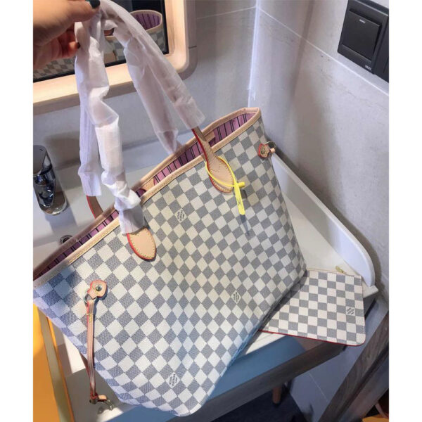 LV Damier Azur  MM Pink  Inner - Image 4