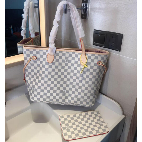 LV Damier Azur  MM Pink  Inner - Image 5