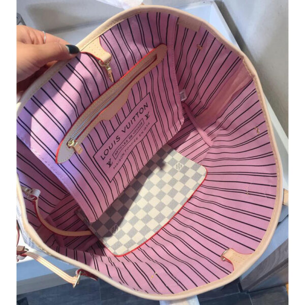 LV Damier Azur  MM Pink  Inner - Image 9
